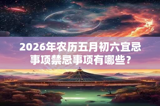 2026年农历五月初六宜忌事项禁忌事项有哪些？