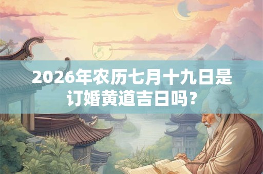 2026年农历七月十九日是订婚黄道吉日吗？