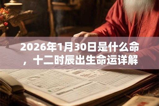 2026年1月30日是什么命，十二时辰出生命运详解