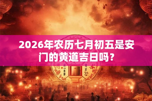 2026年农历七月初五是安门的黄道吉日吗？