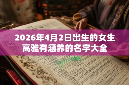 2026年4月2日出生的女生高雅有涵养的名字大全