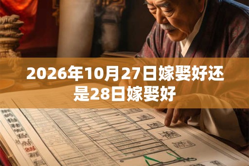 2026年10月27日嫁娶好还是28日嫁娶好