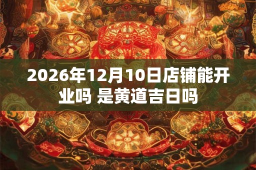 2026年12月10日店铺能开业吗 是黄道吉日吗