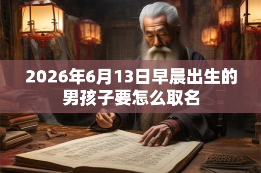 2026年6月13日早晨出生的男孩子要怎么取名