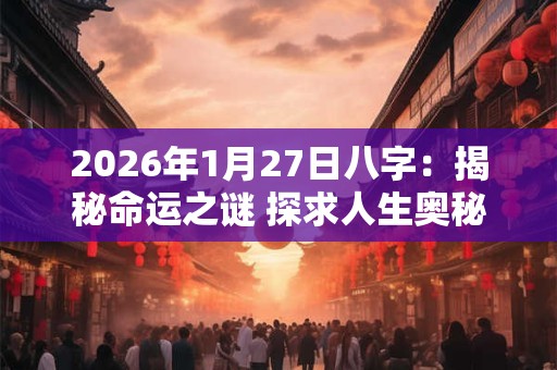 2026年1月27日八字：揭秘命运之谜 探求人生奥秘