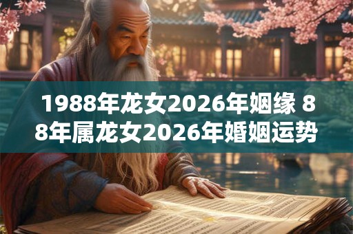 1988年龙女2026年姻缘 88年属龙女2026年婚姻运势如何