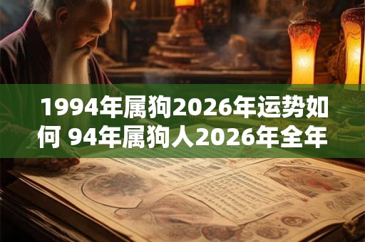 1994年属狗2026年运势如何 94年属狗人2026年全年运势好吗