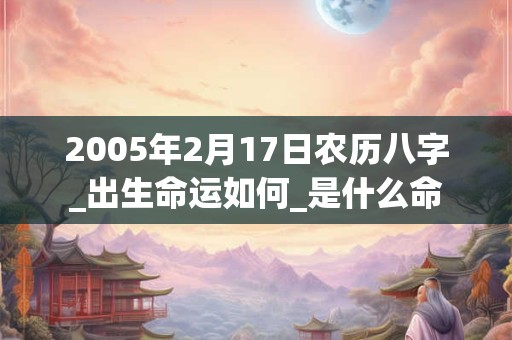 2005年2月17日农历八字_出生命运如何_是什么命