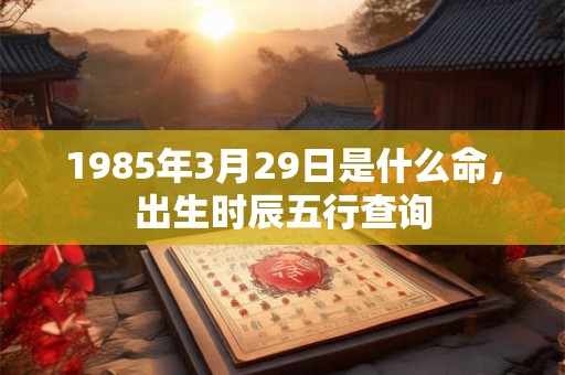 1985年3月29日是什么命，出生时辰五行查询