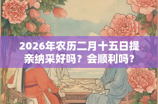 2026年农历二月十五日提亲纳采好吗?会顺利吗? 2026年农历二月十五日提亲纳采好吗?会顺利吗?