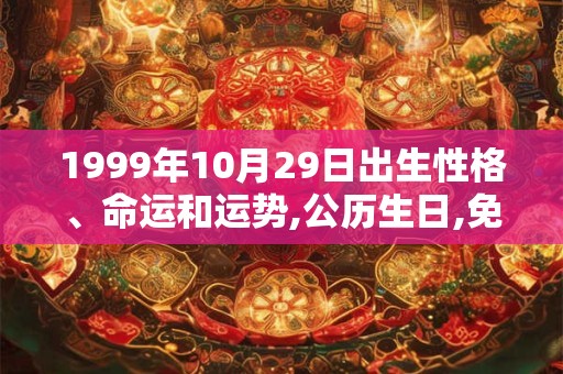 1999年10月29日出生性格、命运和运势,公历生日,免费算命