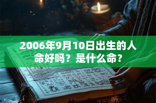 2006年9月10日出生的人命好吗?是什么命? 2006年9月10日出生的人命好吗?是什么命?