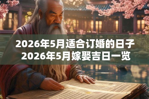 2026年5月适合订婚的日子 2026年5月嫁娶吉日一览表 2026年5月适合订婚的日子 2026年5月嫁娶吉日一览表