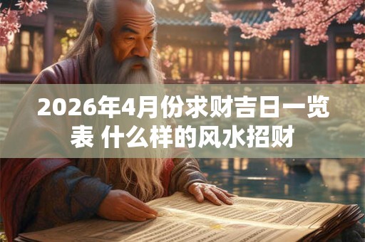 2026年4月份求财吉日一览表 什么样的风水招财 2026年4月份求财吉日一览表 什么样的风水招财