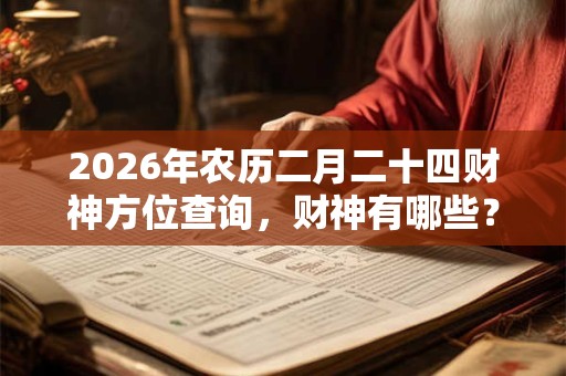 2026年农历二月二十四财神方位查询，财神有哪些？