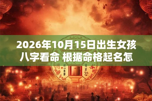 2026年10月15日出生女孩八字看命 根据命格起名怎么取 2026年10月15日出生女孩八字看命 根据命格起名怎么取