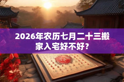 2026年农历七月二十三搬家入宅好不好? 2026年农历七月二十三搬家入宅好不好?
