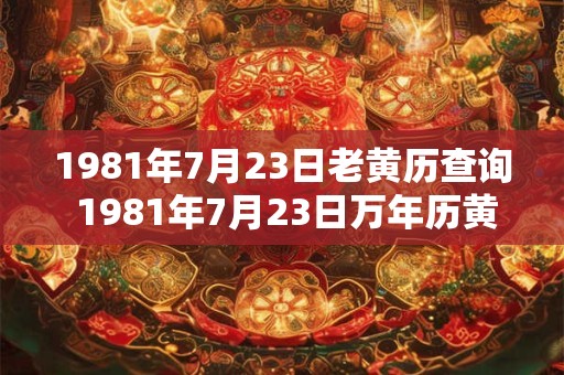 1981年7月23日老黄历查询 1981年7月23日万年历黄道吉日 1981年7月23日老黄历查询 1981年7月23日万年历黄道吉日