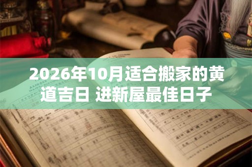 2026年10月适合搬家的黄道吉日 进新屋最佳日子