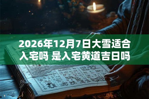 2026年12月7日大雪适合入宅吗 是入宅黄道吉日吗