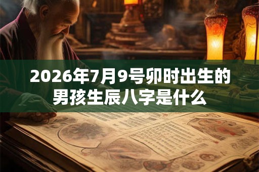 2026年7月9号卯时出生的男孩生辰八字是什么