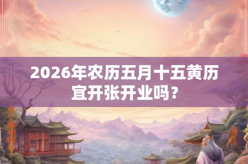 2026年农历五月十五黄历宜开张开业吗? 2026年农历五月十五黄历宜开张开业吗?