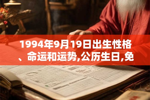 1994年9月19日出生性格、命运和运势,公历生日,免费算命 1994年9月19日出生性格、命运和运势,公历生日,免费算命