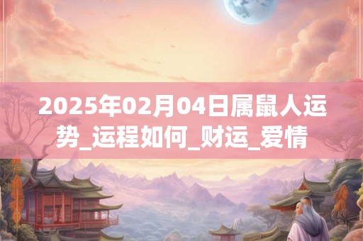 2025年02月04日属鼠人运势_运程如何_财运_爱情 2025年02月04日属鼠人运势_运程如何_财运_爱情