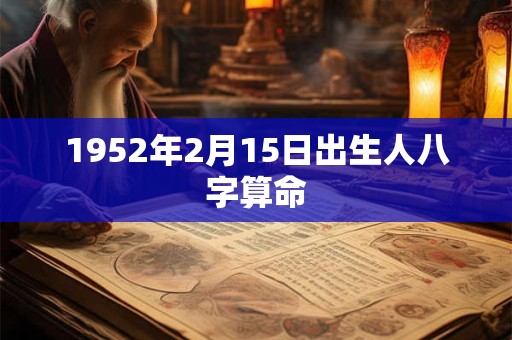 1952年2月15日出生人八字算命 1952年2月15日出生人八字算命