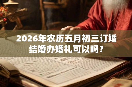 2026年农历五月初三订婚结婚办婚礼可以吗？