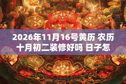 2026年11月16号黄历 农历十月初二装修好吗 日子怎么样