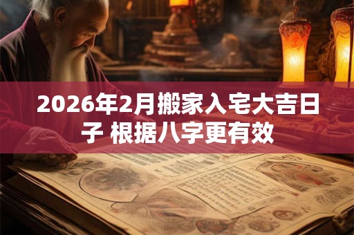 2026年2月搬家入宅大吉日子 根据八字更有效