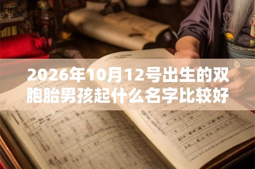 2026年10月12号出生的双胞胎男孩起什么名字比较好，五行属什么