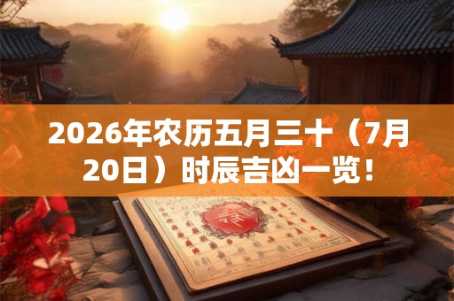 2026年农历五月三十（7月20日）时辰吉凶一览！