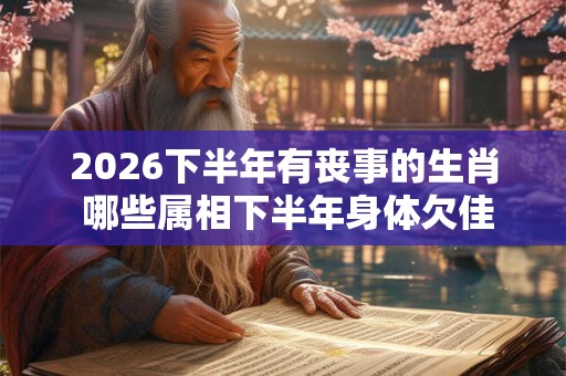 2026下半年有丧事的生肖 哪些属相下半年身体欠佳 2026下半年有丧事的生肖 哪些属相下半年身体欠佳