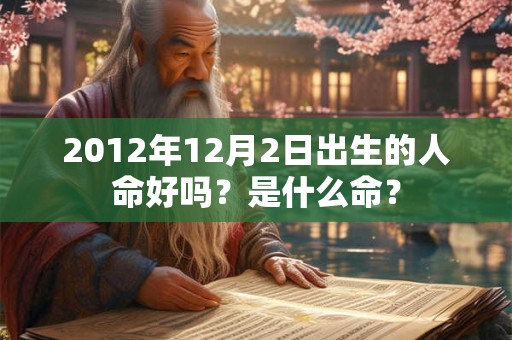 2012年12月2日出生的人命好吗?是什么命? 2012年12月2日出生的人命好吗?是什么命?
