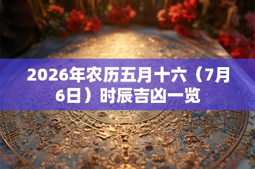 2026年农历五月十六（7月6日）时辰吉凶一览