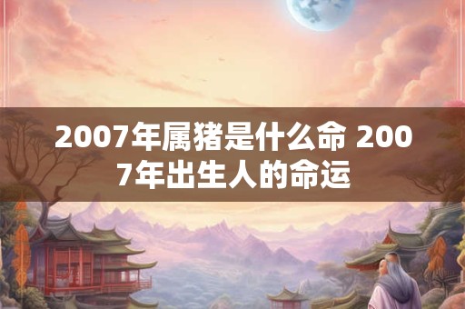 2007年属猪是什么命 2007年出生人的命运 2007年属猪是什么命 2007年出生人的命运