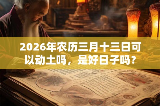 2026年农历三月十三日可以动土吗,是好日子吗? 2026年农历三月十三日可以动土吗,是好日子吗?