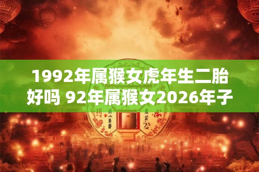 1992年属猴女虎年生二胎好吗 92年属猴女2026年子女运