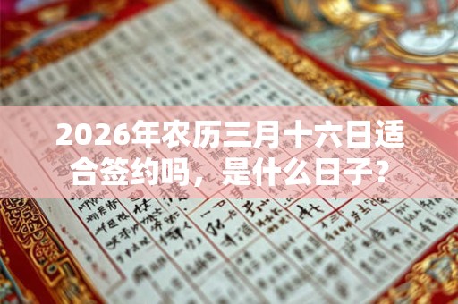 2026年农历三月十六日适合签约吗,是什么日子? 2026年农历三月十六日适合签约吗,是什么日子?