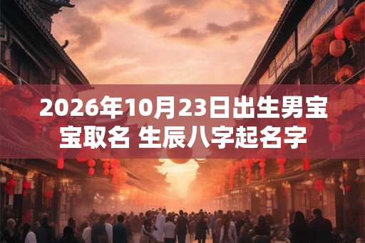2026年10月23日出生男宝宝取名 生辰八字起名字