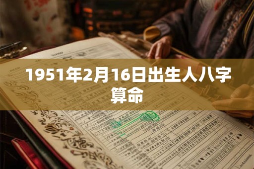 1951年2月16日出生人八字算命 1951年2月16日出生人八字算命