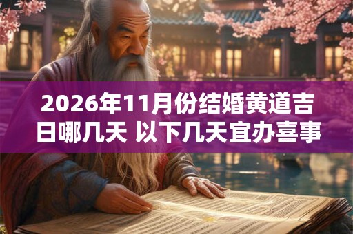 2026年11月份结婚黄道吉日哪几天 以下几天宜办喜事