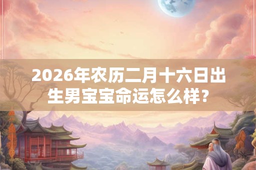 2026年农历二月十六日出生男宝宝命运怎么样？