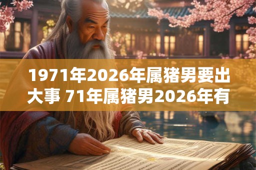 1971年2026年属猪男要出大事 71年属猪男2026年有什么大事 1971年2026年属猪男要出大事 71年属猪男2026年有什么大事
