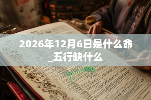2026年12月6日是什么命_五行缺什么 2026年12月6日是什么命_五行缺什么