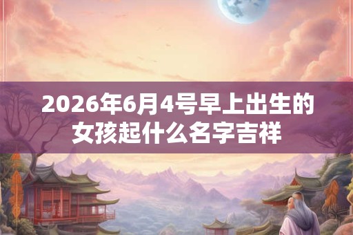 2026年6月4号早上出生的女孩起什么名字吉祥