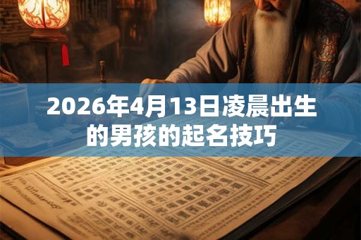 2026年4月13日凌晨出生的男孩的起名技巧