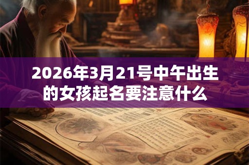 2026年3月21号中午出生的女孩起名要注意什么